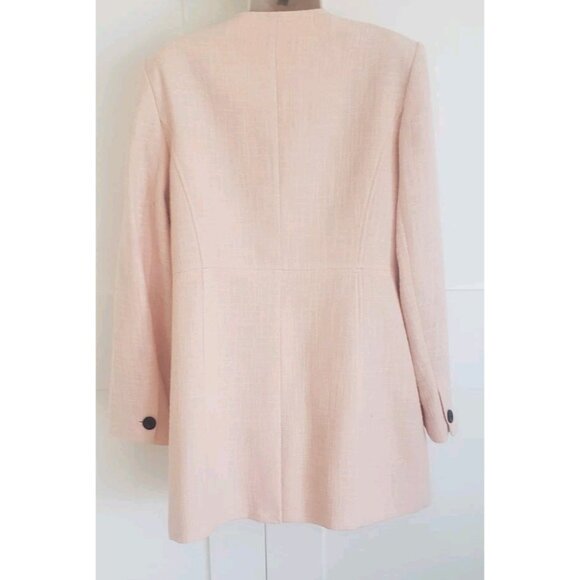 NWT KARL LAGERFELD PARIS  TWEED PINK SHERBET TOPPER JACKET LONG  BLAZER SZ 14 - Picture 7 of 12